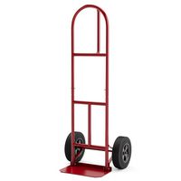 Costway - Heavy Duty Hand Truck Trolley 660lbs Capacity Dolly Cart with Foldable Nose Plate - Red - Large Front