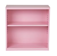 OSP Home Furnishings - Metal Bookcase - Pink - Large Front