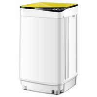 Costway - Full-Automatic Washing Machine 7.7 lb. Washer/Spinner Germicidal UV Light Yellow - Whit... - Large Front