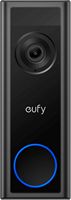 eufy - Smart Wi-Fi C31 2K Wired and Battery Operated Video Doorbell with 32GB MicroSD Card - Black - Large Front