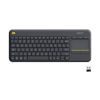 Logitech - K400 Plus TKL Wireless Membrane Keyboard for PC/TV/Laptop/Tablet with Built-in Touchpa... - Large Front