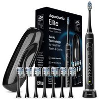 AquaSonic - Elite - Ultra-Whitening Rechargeable Toothbrush - Black - Large Front