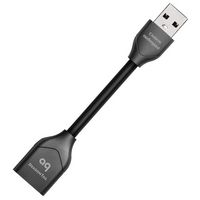 AudioQuest - DragonTail USB-A 2.0 Cable Extender - Female USB-A to Male USB-A - Black - Large Front