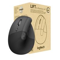 Logitech - Lift for Business Vertical Ergonomic Left Handed Wireless Mouse - Wireless - Graphite - Large Front