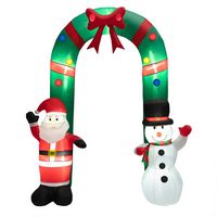 Costway - 8FT Christmas Inflatable Archway w/ Santa Claus & Snowman and  LED Lights - Multicolor - Large Front