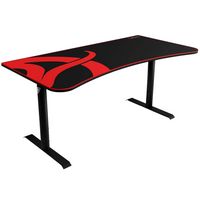 Arozzi - Arena Ultrawide Curved Gaming Desk - Black with Red Accents - Large Front