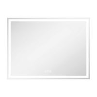 LOVMOR - 48 x 36 Inches Tempered Glass LED Bathroom Mirror with Anti-Fog & 3-Color Dimmable Light... - Large Front