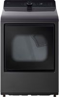LG - 7.3 Cu. Ft. Smart Electric Dryer with Sensor Dry - Platinum Black - Large Front