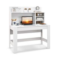Costway - Modern Computer Desk - White - Large Front