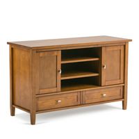 Simpli Home - Warm Shaker SOLID WOOD 47 inch Wide Transitional TV Media Stand in Light Golden Bro... - Large Front