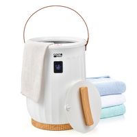 Costway - 20L Bathroom Towel Heater Bucket with Fragrance Holder & LCD Display - White - Large Front