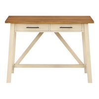 OSP Home Furnishings - Milford Rustic Writing Desk - Antique White - Large Front