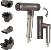 Shark - SpeedStyle Pro FLEX Professional Performance High-Velocity Hair Dryer System - Metallic Gray - Large Front