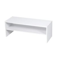 Costway - 3 PCS Stackable Shoe Rack 31-Inch Horizontal Organizer 2-tier StorageShelf - White - Large Front