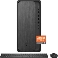 HP - OmniDesk Desktop - AMD Ryzen 5 - 16GB DDR5 Memory - 512GB SSD - Gray Wood - Large Front