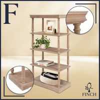 Finch - Maxwell 4-Tier Bookshelf - Natural - Large Front