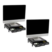 Mind Reader - Monitor Stand, 3 Storage Drawers, Desktop Organizer, Riser, Office, 13.5