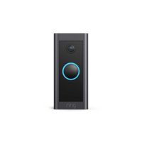 Ring - Wi-Fi Video Doorbell - Wired - Black - Large Front