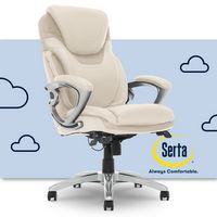 Serta - Bryce Bonded Leather Executive Office Chair - Cream - Large Front