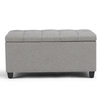 Simpli Home - Sienna Storage Ottoman Bench - Dove Gray - Large Front