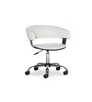 Linon Home Décor - Simken Faux Leather Gas Lift Desk Chair - White - Large Front