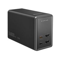 j5create - 4-Port Power Bank 100W 26800mAh Portable Charger for Most Devices - Black/ Space Gray - Large Front