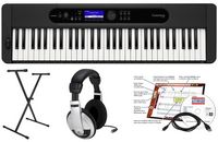 Casio - CT-S400 EPA 61 Key Keyboard with Stand, AC Adapter, Headphones, and Software - Black - Large Front