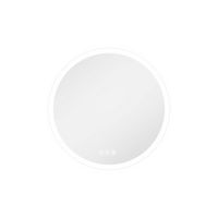 LOVMOR - 24 x 24 Inches Round Tempered Glass LED Bathroom Mirror with Anti-Fog & 3-Color Dimmable... - Large Front
