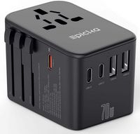 Epicka - GaN 70W Universal Travel Adapter with 3 USB-C PD Fast Charging & 2 USB-A (TA-105 Pro, Bl... - Large Front