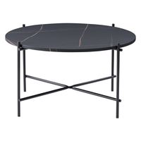 CorLiving - Ayla Marbled Effect Coffee Table - Black - Large Front