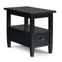 Simpli Home - Warm Shaker Narrow Side Table - Black - Large Front