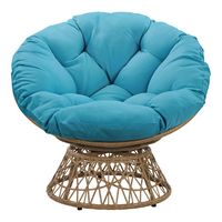 OSP Home Furnishings - Papasan Chair - Blue - Large Front