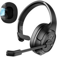 EKSA Telecom - H1 Pro AI-Powered Wireless Headset - Black - Large Front