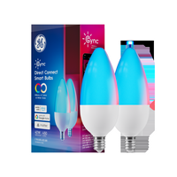 Cync - Decorative Direct Connect B11 Smart LED Bulb (2-Pack) - Full Color - Large Front