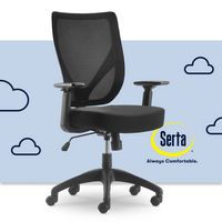 Serta - Works Polyester Blend Fabric & Mesh Task Chair - Black - Large Front