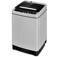 Costway - Full-Automatic Washing Machine 1.5 Cu. Ft. 11 lb. Washer and Dryer - Grey - Large Front