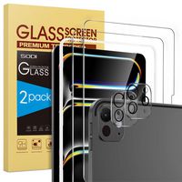 Sodi - [2+2 Pack] Ultra HD Screen Protector for iPad Pro 2024 + Lens Protector, [Anti-Scratch] [C... - Large Front