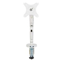 Office Star Products - Single Monitor Arm with USB - White - Large Front