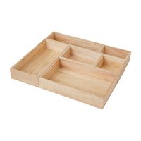 Martha Stewart - Enzo Wooden Desktop or Drawer Organizer Set in Light Natural - 6 Piece Set - Lig... - Large Front