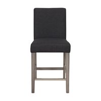 CorLiving - Laura Fabric Counter Height Barstool - Dark Grey - Large Front