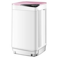 Costway - Full-Automatic Washing Machine 7.7 lb. Washer/Spinner Germicidal UV Light Pink - Pink a... - Large Front
