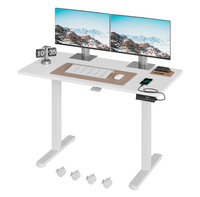 Bestier - Convertible Standing Desk with 3-Height Memory Presets - White - Large Front
