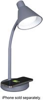 OttLite - Twist LED Desk Lamp w/Wireless Charging - Gray - Large Front