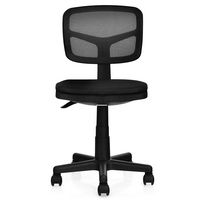 Costway - Computer Mesh Armless Office Chair with Adjustable Swivel - Black - Large Front