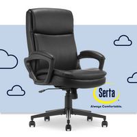 Serta - Comfort Ergo  Ergonomic Executive Upholstered Office Chair - Black - Bonded Leather - Large Front