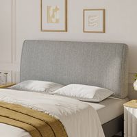 Pinmoco - Queen Size Adjustable Ergonomic Upholstered Foam Headboard - Gray - Gray - Large Front