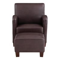 OSP Home Furnishings - Aiden Chair & Ottoman Faux Leather - Cocoa - Large Front