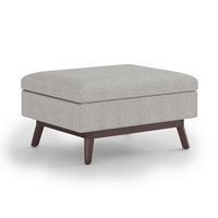 Simpli Home - Owen Coffee Table Storage Ottoman - Cloud Grey - Large Front