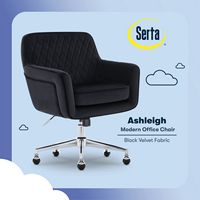 Serta - Deluxe Ashleigh Modern Home Office Chair - Black - Silver Chrome - Large Front
