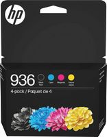HP - 936 4-Pack Standard Capacity Ink Cartridges - Black/Cyan/Magenta/Yellow - Large Front